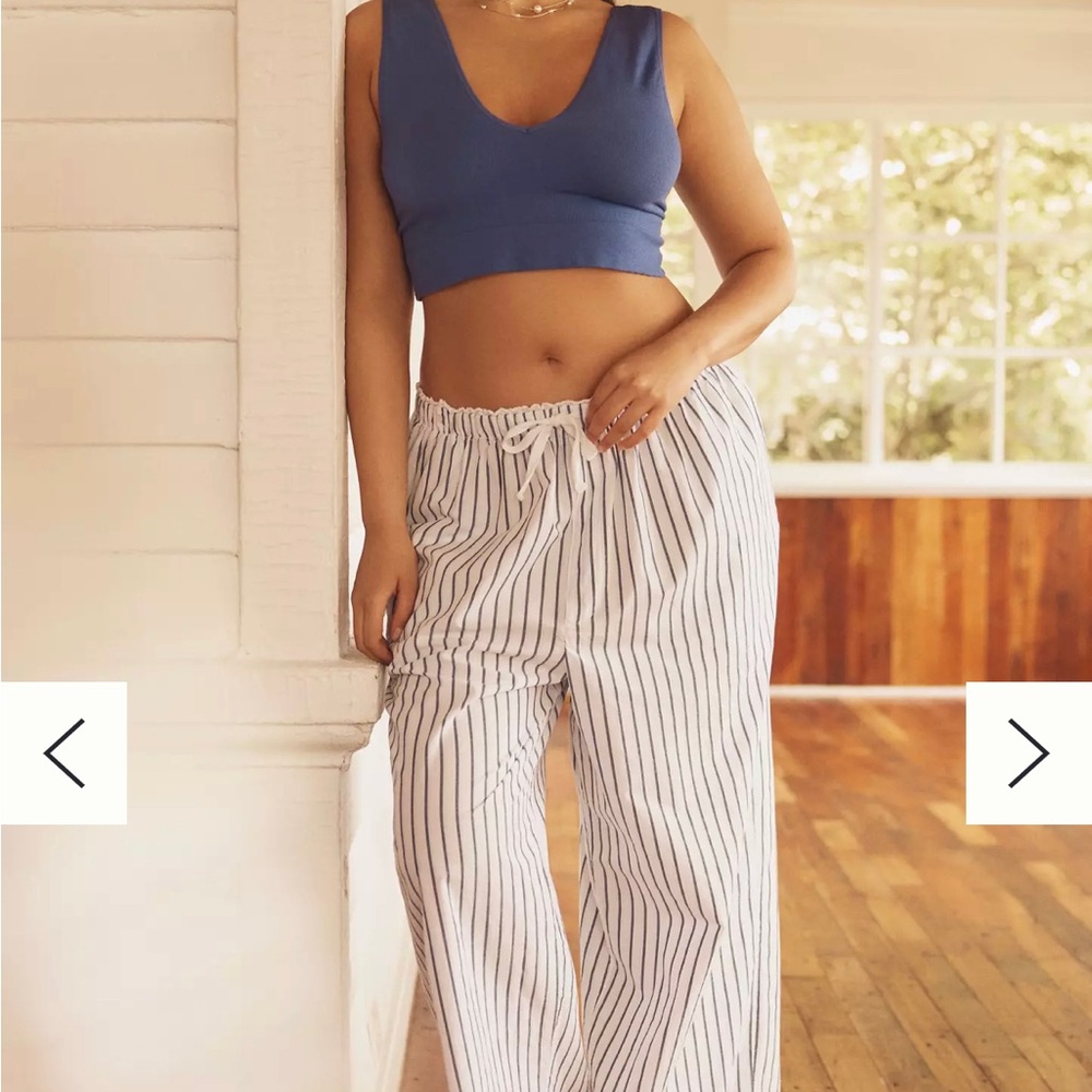 By Anthropologie blue striped boxer pant